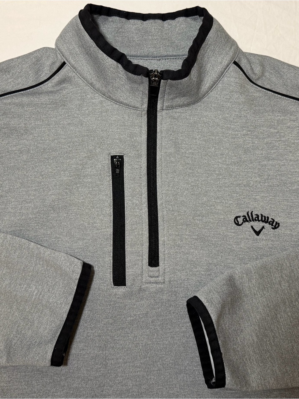 Callaway Men’s Gray Half-Zip Pullover with Black Trim